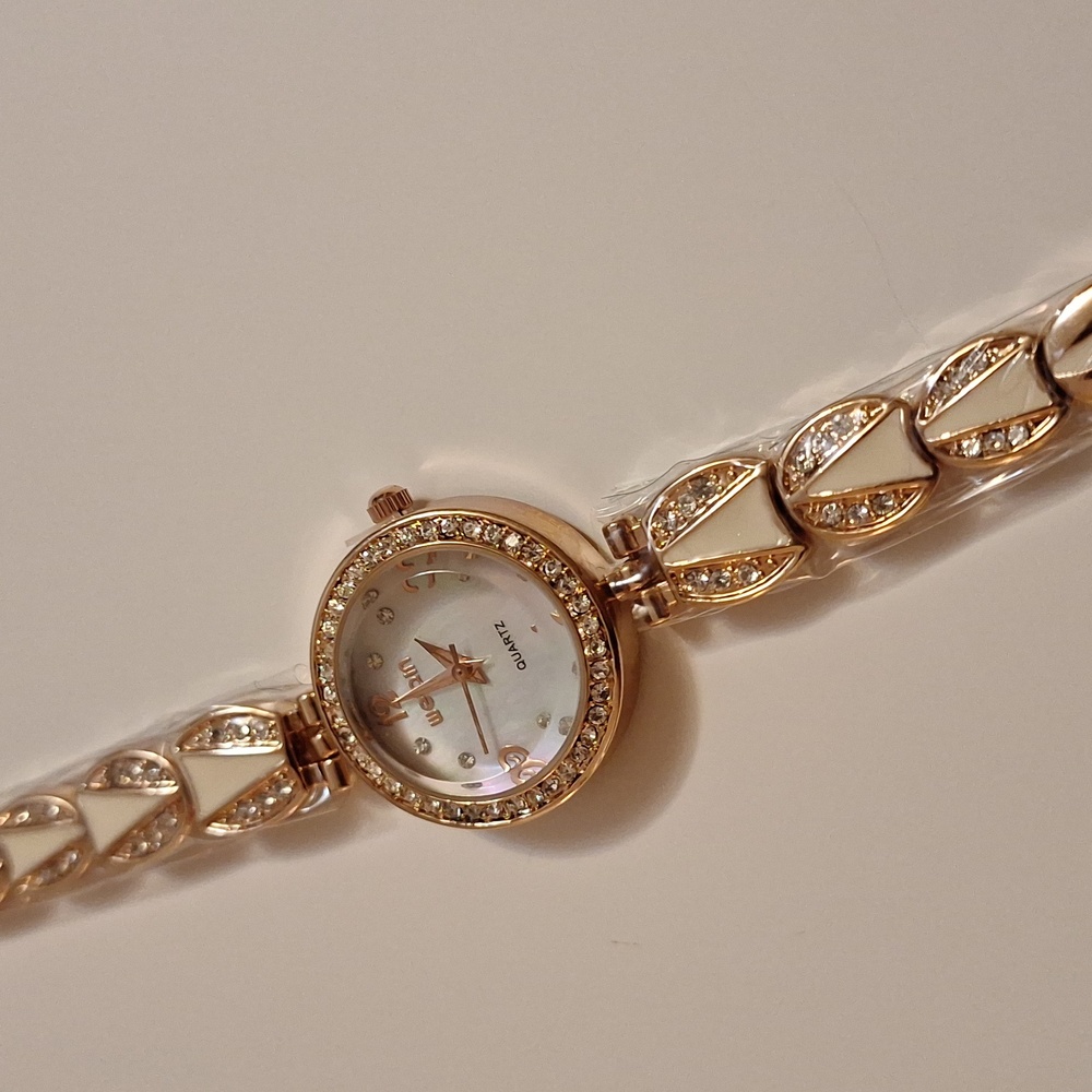 Gold Women's Watch with Crystal Accents - Picture 4 of 4